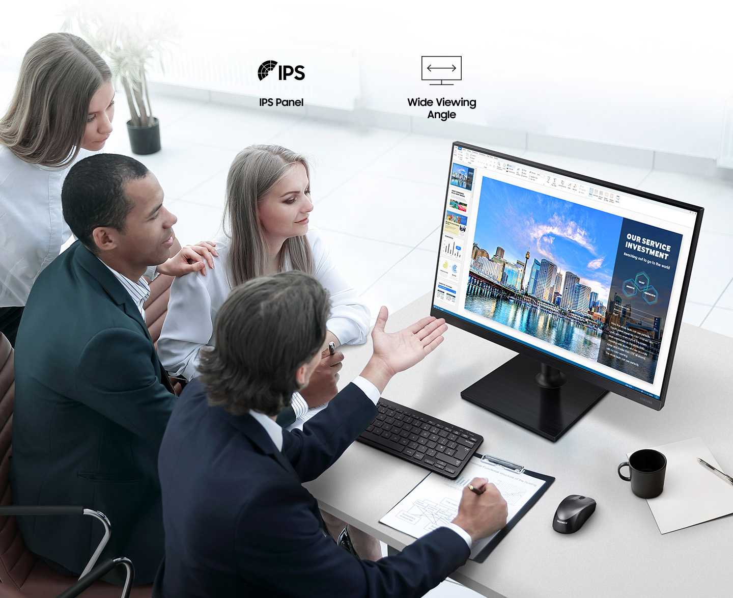 Samsung T45F Borderless IPS Panel Adjustable Professional Monitor